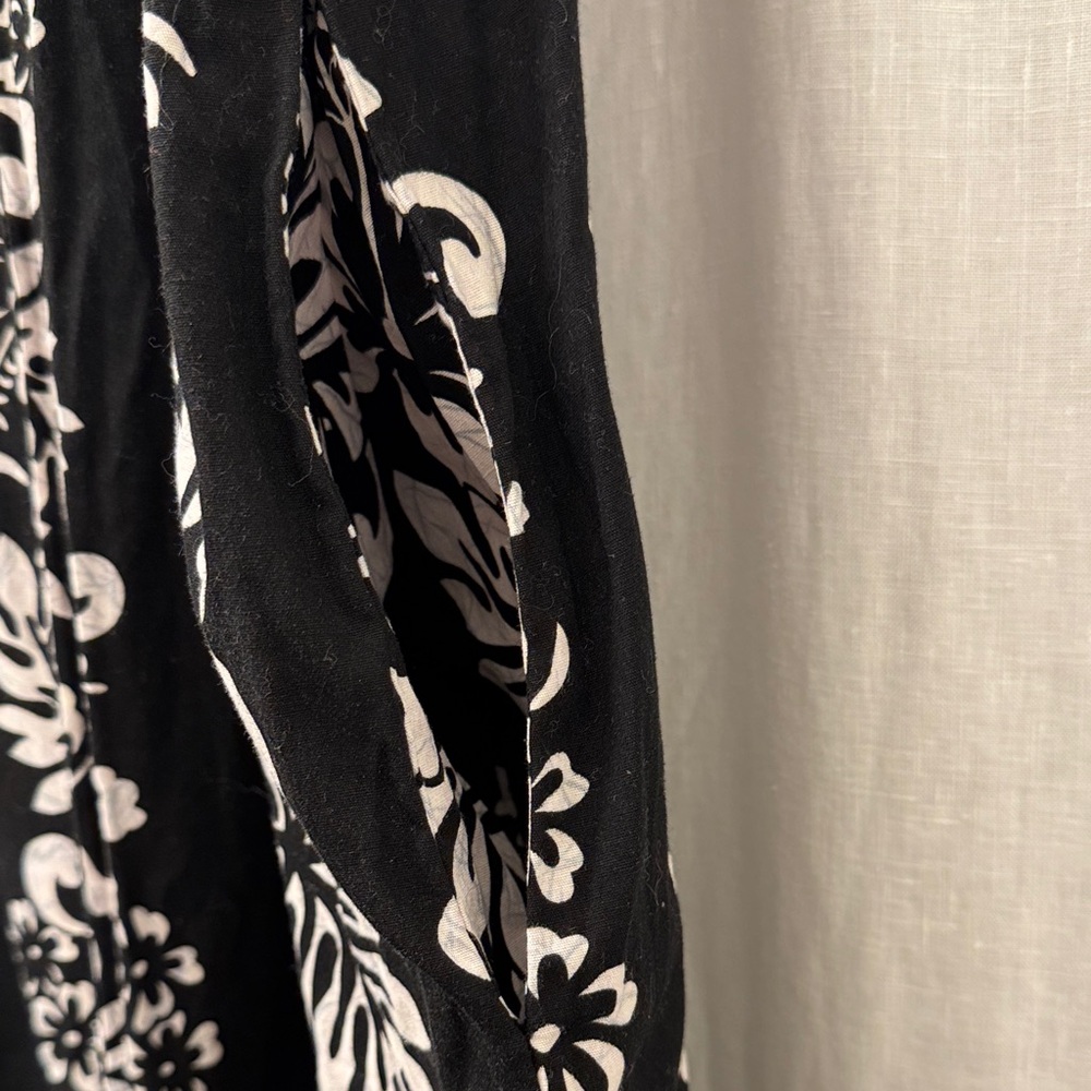 Vintage RM Made in Hawaii USA Floral Black White Red‎ Trim Mermaid Maxi Dress M? - Picture 6 of 15